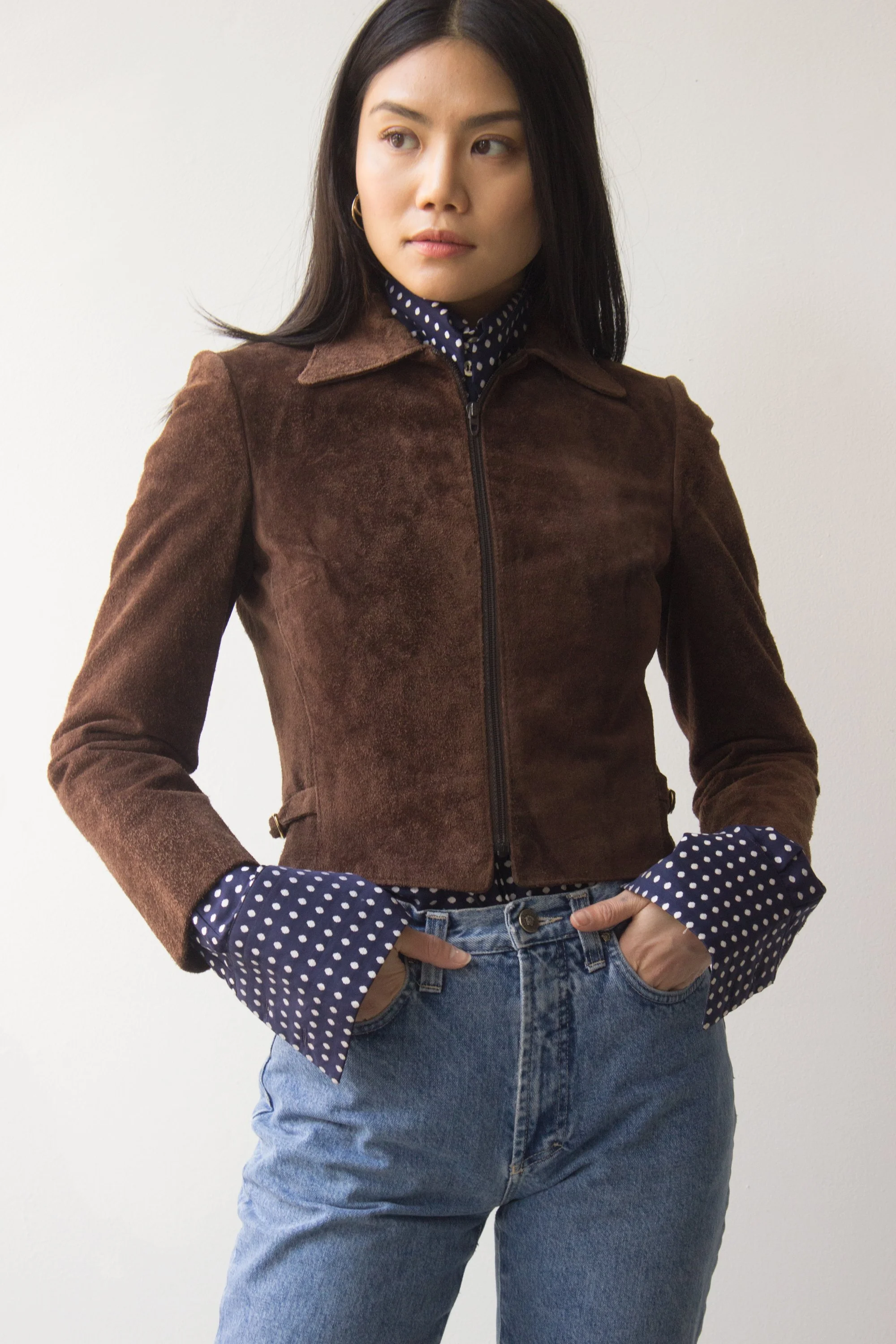 Anne klein suede jacket deals